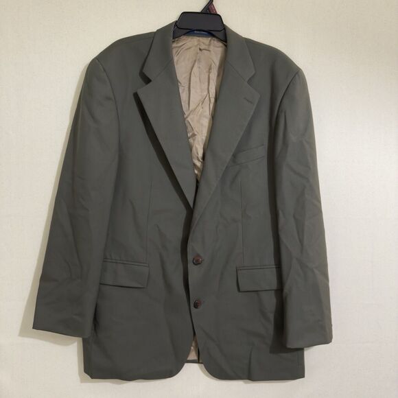 Ralph Lauren Chaps Vintage 44T Mens Suit Coat Jacket Blazer Canada Wool Green - Picture 1 of 13